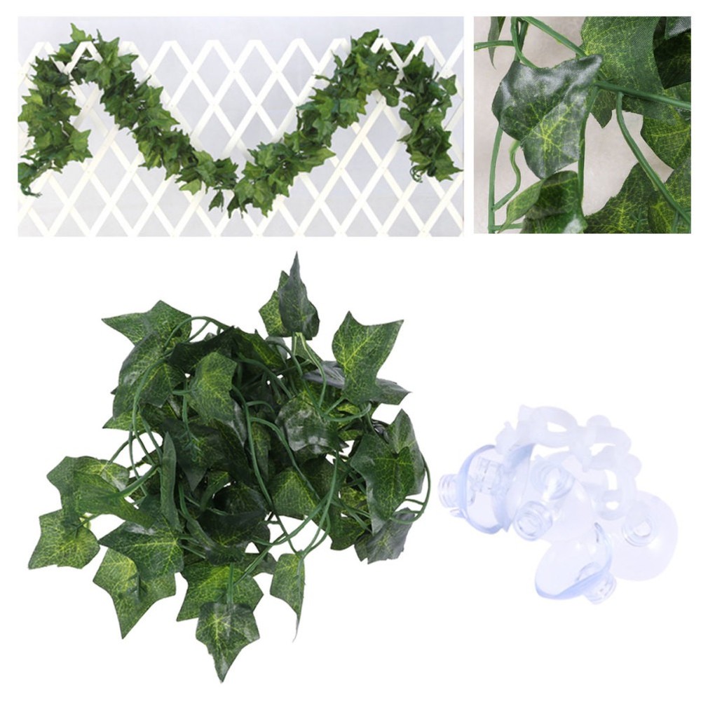 2 Pack Reusable Jungle Vines Rattan Strip for Reptile Habitat Green PU