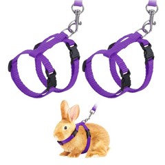 Rabbit Harness and Leash, Small Animal Harness( 2Pcs, Purple)