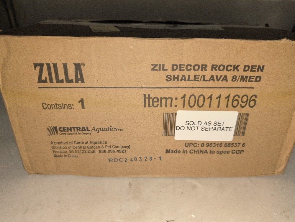 ZILLA Decor Rock Den Shale Lava 8 Medium for Reptile Terrarium