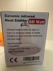 Ceramic Infrared Heat Bulb 60w 110-120v