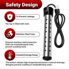 Immersion Water Heater,Anti-scalding Bucket Heater with Stainless Steel Guard…