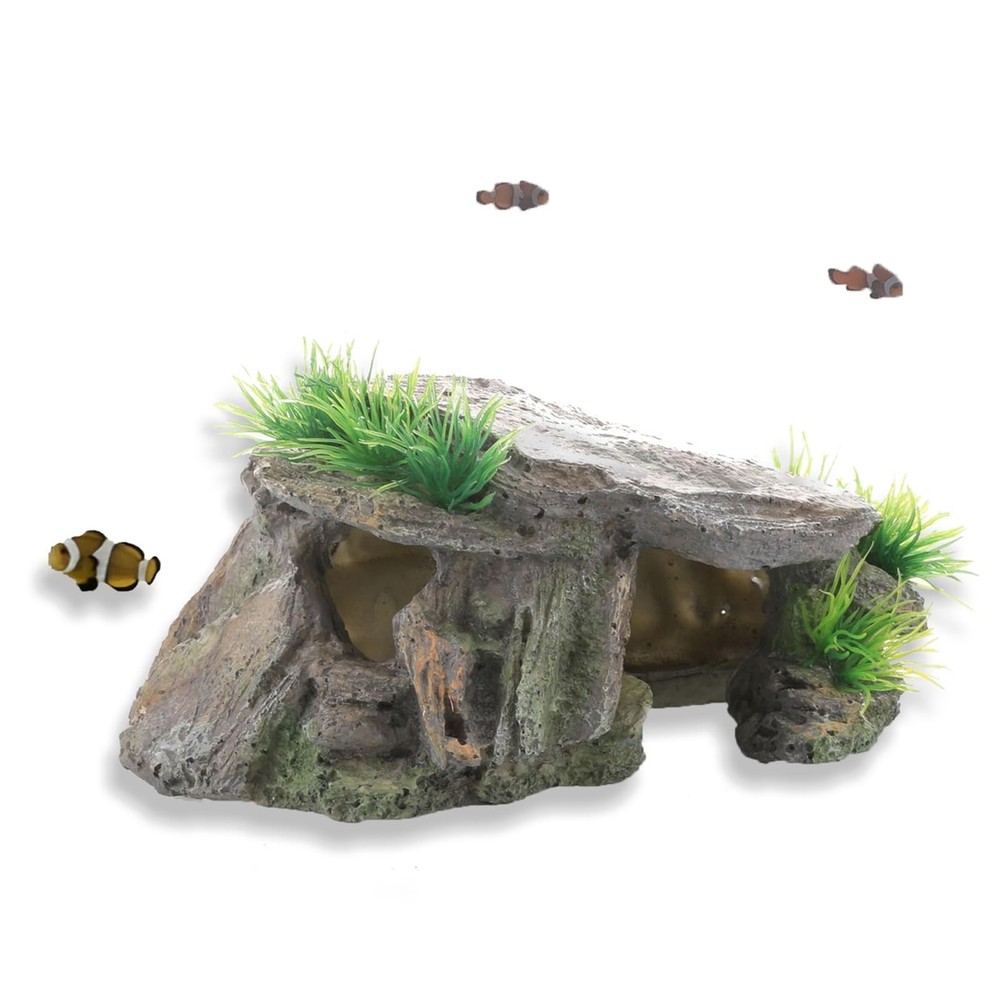 Betta Fish Hideout Cave Aquarium Rock Decor for Small Tank – 5.5 x 2.9 x 2