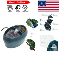 Reptile Waterfall Fountain & Feeder with Silent Pump – Nature-Inspired Hydration