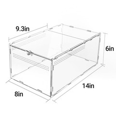 REPTI ZOO Large Tarantula Enclosure Spider Enclosure 14″ X 8″ X 6″, 2 in 1 Ac