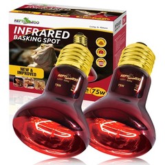 75W Reptile Heat Lamp Bulb 2PCS Infrared Heat Emitter Red Heat Lamp for Repti…
