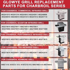 Grill Grates and Emitter for Charbroil TRU-Infrared 463247412 463257110 46324…