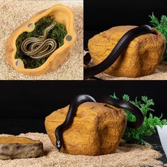 Snake Cave & Hides 3-in-1 Reptile Hide Cave Snake Ball Python Geckos Large Size
