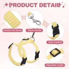 Rabbit Harness and Leash, Small Animal Harness( 2Pcs, Beige)