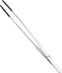 Reptile Stainless Steel Lizard Aquarium Straight Feeding Tweezers W/ Rubber Tip