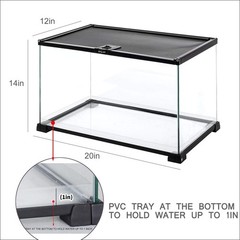 REPTI ZOO Full Glass 15 Gallon Reptile Tank, Medium Reptile Terrarium for Gec…