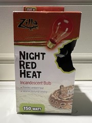 Zilla Incandescent Night Red Heat Bulb for Reptiles – 150 Watt