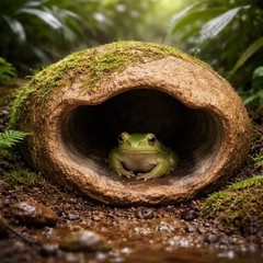 Hide Cave for Mini Frogs, Natural Stone Frog Hide, Terrarium Cave Shelter, Small