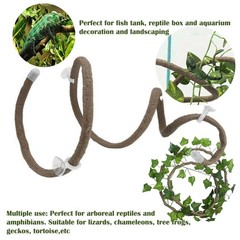 10PCS Crested Gecko Tank , Reptile Plants Bridge Vines, Coconut Shell with La…