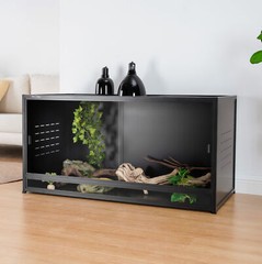 PVC Reptile Enclosure 44x20x20 inch Bearded Dragon Black Habitat 76 Gallon-2pack