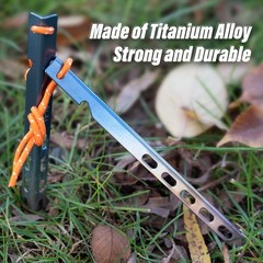 TiTo 6 Pack Titanium Tent Stakes 14X14X160mm V-Shaped Windproof Tent Nail Peg…
