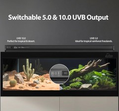 T5 HO 10.0 UVB Light for Reptiles, 24W Light Fixture Combo Kit with Switchabl…