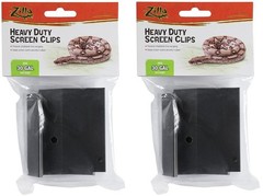 (2 Pack) Zilla Reptile Terrarium Covers Heavty Duty Screen Clips, Large Black