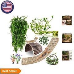 Vibrant Reptile Climbing Plants – 10 PCS Jungle Vines & Bridge for Terrariums