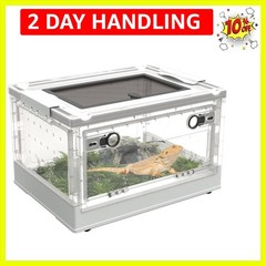 Plastic Reptile Feeding Box with Wheels,Reptiles Breeding Enclosure Cages Tra…