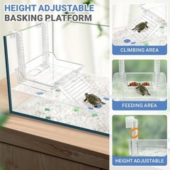 Aquatic Turtle Tank+Lamp+Filter Kit, Upgrade PC Turtle Tank Starter Kit with Adj