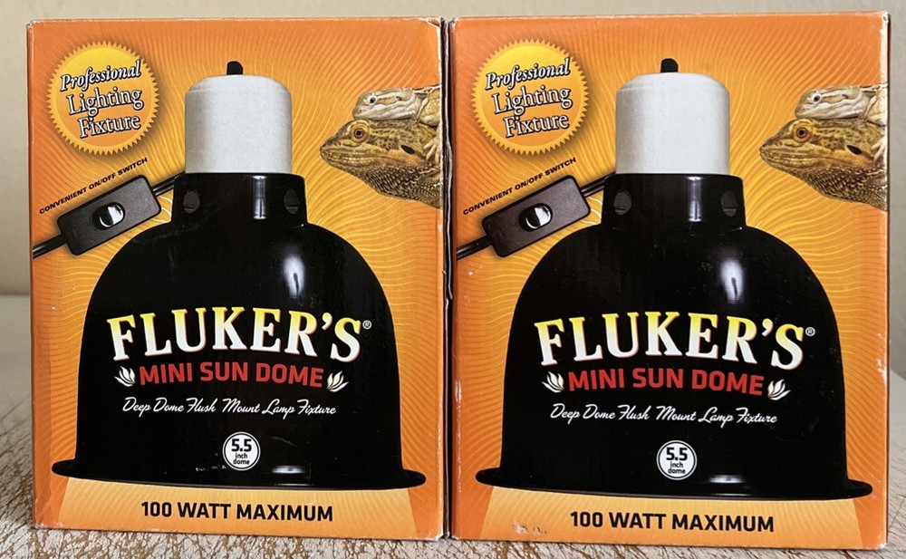 2 Pack Flukers Mini Sun Dome Deep Flush Mount Lamp 5.5 in 100 Watt Max Reptiles