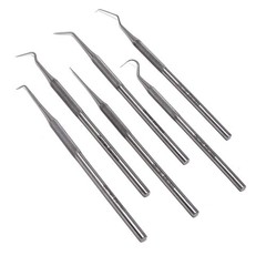 6-Piece Stainless Steel Precision Probe Set: Straight, Single, Shor… Fast Ship