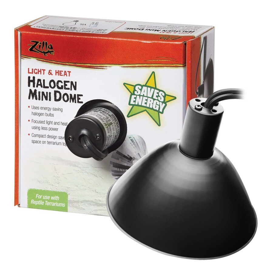 Zilla Black Halogen Mini Dome Terrarium Light & Heat Reptile Lamp Fixture