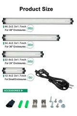 24W T5 HO UVB Reptile Light Fixture Kit, Terrarium Hood Light with Desert UVB…