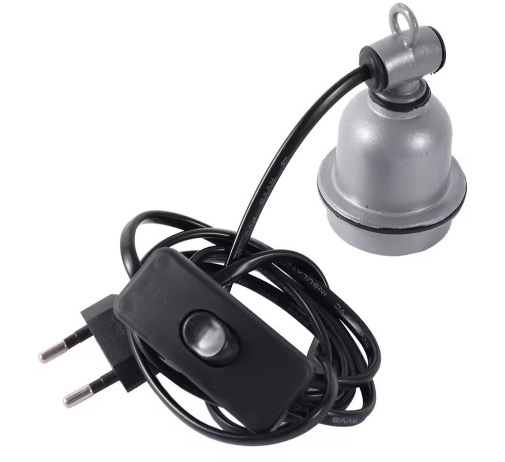 Crawling pet lizard tortoise heating lamp holder & power cord switch Piglet