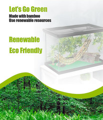 Reptile Tank Accessories Hammock, Reptile Climbing Bridge, Lizard Lounger Bamboo
