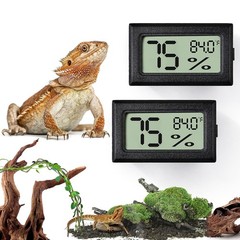 Reptile Thermometer and Humidity Gauge 2PCS for Tanks