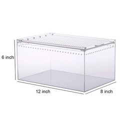 NANEEZOO Magnetic Large Enclosure 2.5 Gallon 12 x 8 x 6 Inch One size, Clear