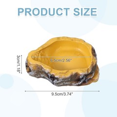 Reptile Food Bowl Reptile Feeding Dish Corner Bowl XS 3.7″ Yellow