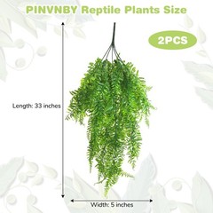 PINVNBY Reptile Plants Hanging Fake Vines Boston Climbing 2 PCS, Green