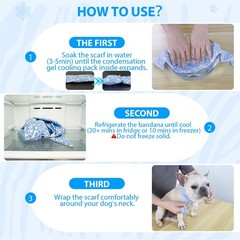 Dog Cooling Bandana with Cooling Pack, Reusable Dog Cooling Scarf with Water-…