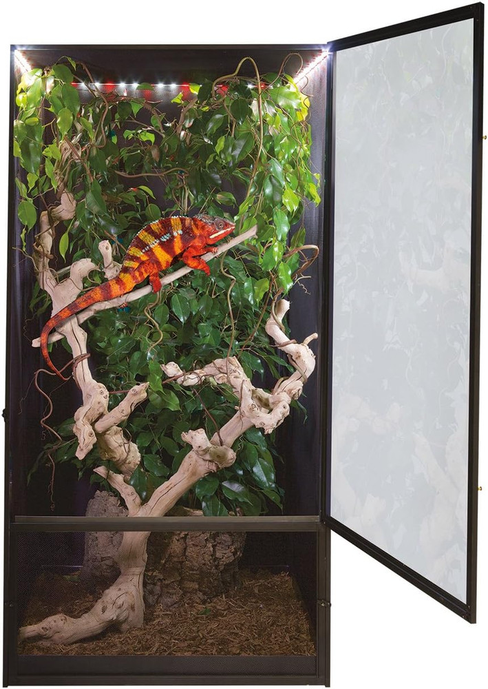 Reptibreeze X-Large LED Open Air Aluminum Screen Habitat 24x24x48 Inches