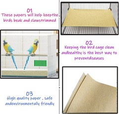 40PCS Gravel Liner Paper for Bird Cage,11×17 In Bird cage Liner Paper-Gravel …