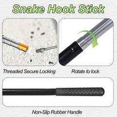 61 inch Snake Hook, Professional Reptile Catcher Handling Tool, Stainless Ste…
