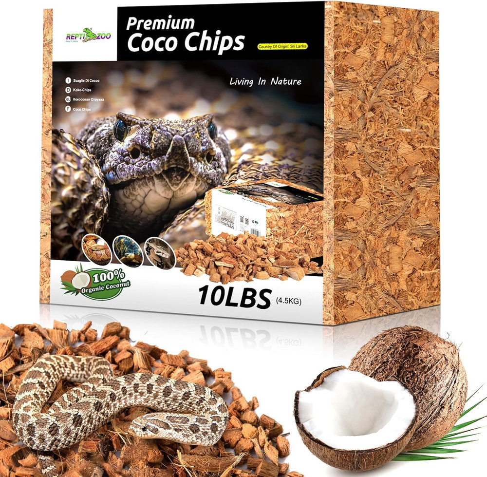 72 Quart Reptiles Coconut Chip Substrate, Coco Husk Reptiles Bedding for Ball Py