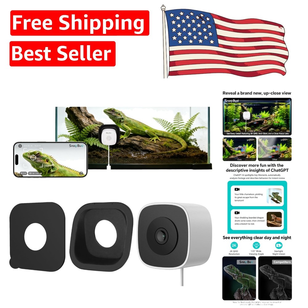 Pet Monitoring Camera – 2.4G/5GHz WiFi, Full Color Night Vision & Magnetic Mount