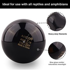Reptile Heat Lamp – 40 Watt Reptile Night Bulb Terrarium Moon-Like Light Bulb