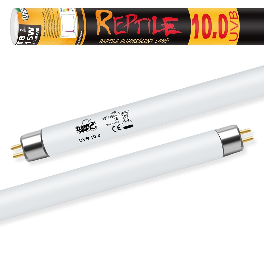 T8 15W UVB 10.0 Reptile Light, 18inch UVA UVB Reptile Light Bulb 2 Pack, Fluo…