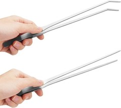 Long Aquarium Tweezers Straight and Curved 10.6 Inch Stainless Steel Reptile
