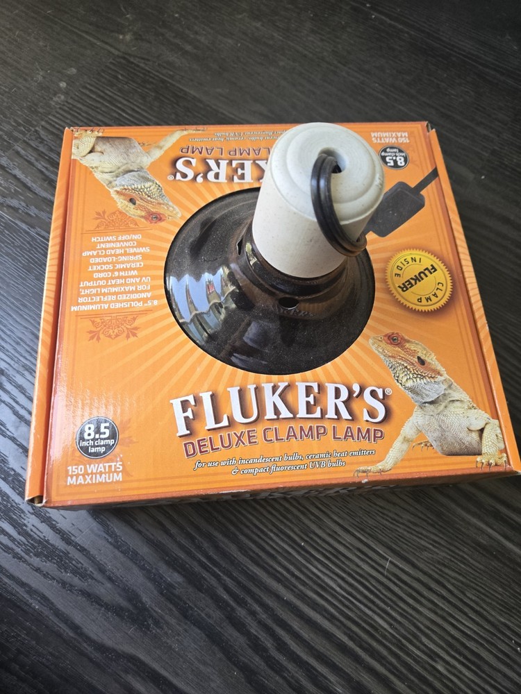 Fluker’s Deluxe Clamp Lamp with Switch for Reptiles 8.5″ 150W NIB