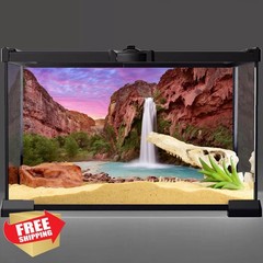 AWERT 72x24in Reptile Habitat Background Sunset Mountain