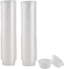 100 Pcs Small Gecko Food and Water Cups Plastic Reptile Feeding Bowls Ledge Acce
