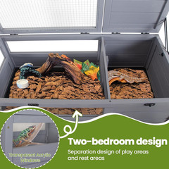 Deluxe Reptile Habitat for Tortoises, Lizards & Snakes – Easy-Clean & Mobile