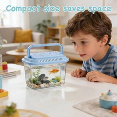 WCHOSOZH 10 Pcs Reptile Terrariums Carrier Cage with Lids, Plastic Fish Tank …