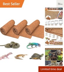 3 Rolls Reptile Mat, 18 x 36 inches Natural Coconut Fiber Liner Mat Flooring …