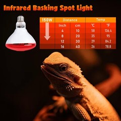 Heat Lamp Bulbs for Chickens, 150W Infrared Heat Lamp 1 Pack, Red Heat Lamp B…